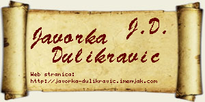 Javorka Dulikravić vizit kartica